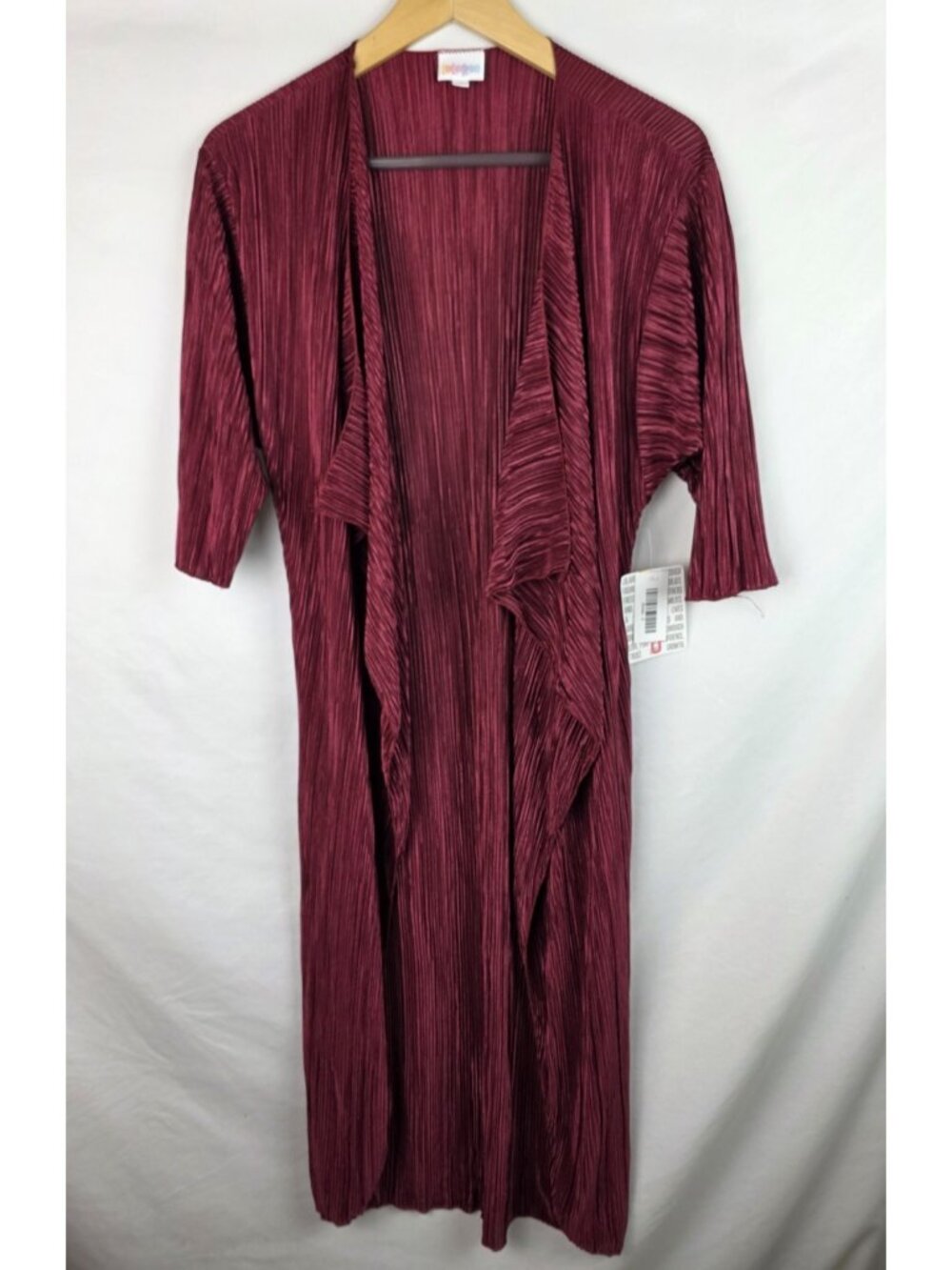 LuLaRoe Shirley Womens Kimono Sz Small Burgundy Open Front Half Sleeve Cardigan